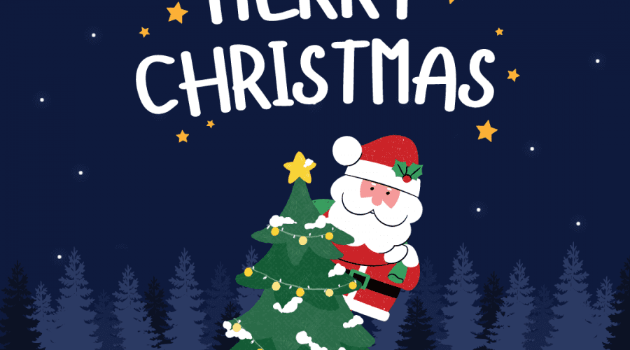 BOOST Dark Blue Santa Claus Merry Christmas Instagram Post